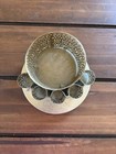 Vintage Ornate Filigree Lipstick 5 Tube And Perfume Bottle Holder Gold Tone