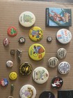 Vintage Button Lapel Pins Lot Of Over 40