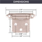 Self Closing Cabinet Hinges Satin Nickel  50 Pack - Variable Overlay Flush
