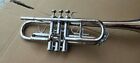 Bb Flat  C Trumpet Nickel  Free Hard Case mouthpiece     brs Bb a Pitch Horn  