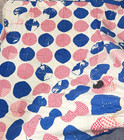 Vintage Handmade Quilt Twin Patchwork Red Blue Circles 61x72 Rustic Primitive
