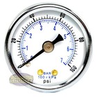 1 8  Npt Air Pressure Gauge 0-100 Psi Back Mount 1 5  Face Black Steel Case