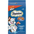 2 Bag Temptations Classic Savory Salmon Flavor Crunchy soft Cat Treats 48oz Tub