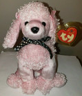 Ty Beanie Baby - Brigitte The Pink Poodle Dog 6 5  New Mwmts Stuffed Animal Toy