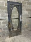   Antique Carved Door With Oval Beveled Glass   36 X 83   Architectural Salvage