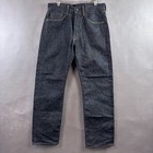 Levis 501 Jeans Mens 30x30 Black Denim Pant Button Fly Raw Dark Straight Classic