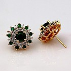 2ct Round Cut Lab-created Emerald Women s Stud Earrings 14k Yellow Gold Plated