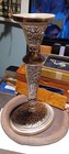 Ornate Old Silver plate Candle Stick Holder  Early 20th Century