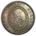 1804 United Kingdom Five Shillings King George Iii  Au  Coin  Cleaning  19395