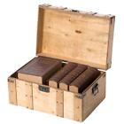 Storage Trunk Natural Small Sistressed Wooden Style Metal Handles Farmhouse