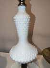 Vintage Decorative Hobnail Milk Glass Brass Balance Scale Collectible 13  Tall