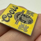 Vintage Coors Banquet Beer Logo Yellow Square Lapel Pin Brewery