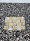 Vintage Gold Tone American Beauty Square Powder Compact With Fleur De Lis Design