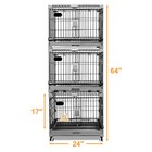 Homey Pet 24  Three Tiers Puppy Crates  Black Metal Dog Crate Cage For Small Dog