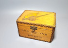 Vintage Mid Century Jewish Etrog Sukut Wood Hand Decorated Box Judaica