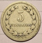 1917 El Salvador 5 Centavos Key Date Low Mintage 