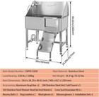 Dog Grooming Tub  38  L Pet Wash Station  Professional Stainless Steel Pet Tub