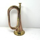 Vintage Brass   Copper Military Bugle Reproduction Decoration 10 5   