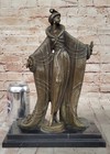 Signed 1920 s Doll Elegant Fashion Model Bronze Sculpture Art Nouveau Decor Sale