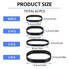 62 Pcs Tactical Rubber Bands Heavy Duty Rubber Bands Black Elastic Wide Thick