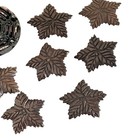 Vintage Carved Wood Buttons Leafs Ann Sewing Lot Of 12 American Novelty Notions