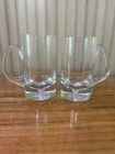 Vtg 2 Controlled Bubble Clear Glass Beer Tankard Mug Pint Tall Drinking Glasses
