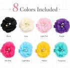 8 Pack Baby Girl Hair Bows Grosgrain Ribbon Alligator Clips Boutique Style Set