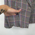 Cedars Blazer Womens Small Houndstooth Plaid Structured Vintage Glam Rhinestones