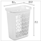  Rectangular Open Plastic Laundry Hamper For Narrow Spaces  White  Adult