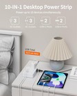 Surge Protector Power Strip     6 Outlets  4 Usb  3ft Cord  Flat Plug  Wall Mount