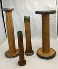 Antique Wooden Textile Industrial Sewing Spools 6  To 10  Primitive Bobbins  4 