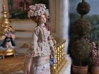Vintage Artisan Miniature Dollhouse Porcelain Gibson Girl Doll By Loretta Kasza