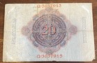 19 February 1914  20 Mark German Paper Bank Note-zwanzig Reichsbanknote Money