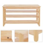 3-tier Wooden Shoe Storage Bench Shoe Rack Bench For Home 100x56x30cm Log Color