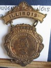 Illinois Souvenir Badge   Medallion From Columbian Exposition 1892-1893