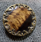Vintage Antique Victorian Metal   Celluloid Button Fancy Design