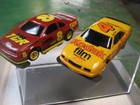 New Tyco Tcr Chassis   On New Bodies Red  8ford Vs Yellow Kodak   4chevy