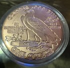 1 Oz  999 Copper Round Incuse Liberty Indian Head Design In Capsule
