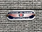 1940s Vintage American Tourister Train Case Dawn Gray Brass Hw Luggage Tag  key