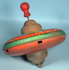 1934-35 Walt Disney Ent Tin Spin Top Toy Fritz Bueschel Mickey Mouse Donald Duck