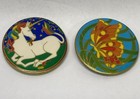 Vintage 1980 Lot Of 2 Illuminations Pins buttons Unicorn   Butterfly