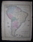 1829 Original South America Colored Map  Pub  D f  Robinson   Co    11 75  X 9 