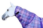 Horse Flysheet Mesh Holes Light Summer Spring Airflow Neck Purple Plaid 73164