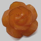 Vintage Carved Butterscotch Bakelite Button 3-d Flower 1-1 16  a11
