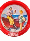 Vintage Set Of  Coca Cola Metal Coasters Red Old Retro Images