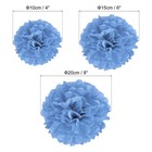 12pcs 4  6  8  Tissue Pom Poms Paper Flowers Ball Party Wedding Decor  Lake Blue