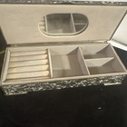 Vintage Godinger Silver Plated Floral Jewelry Box With Mirror  Velvet Lined  