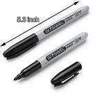 Permanent Markers Bulk  50 Pack  Black Permanent Marker Pens  Fine Tip  Water   