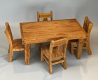 1 12 Vintage Rustic Wooden Table   Chairs Dollhouse Miniature Furniture Read