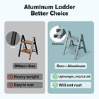 2 Step Ladder aluminum Lightweight Folding 2 Step Stool With Anti-slip Wide Peda